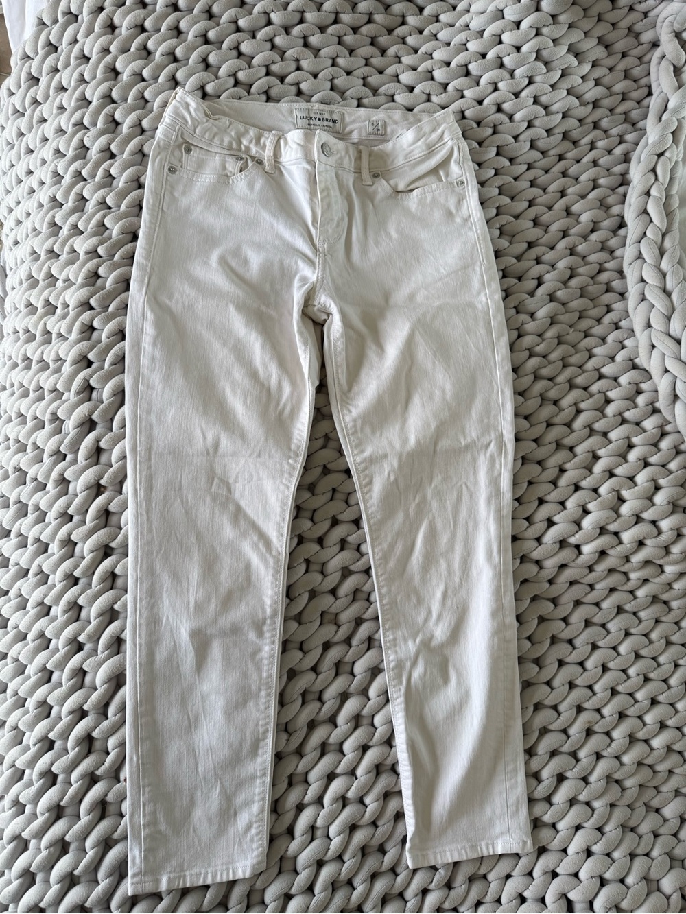 Lucky Brand Off-White Cropped Slim Jeans